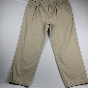 Vtg Polo‎ Ralph Lauren Pleated Andrew Pants Mens 38x28 Beige Flaw
